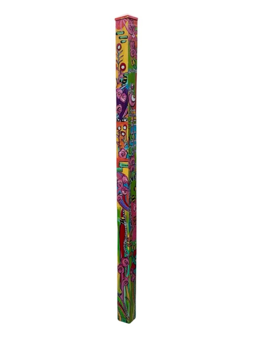 Hand Painted by seller (accept custom orders)  Garden Pole/Peace Pole 6'x4"x4"